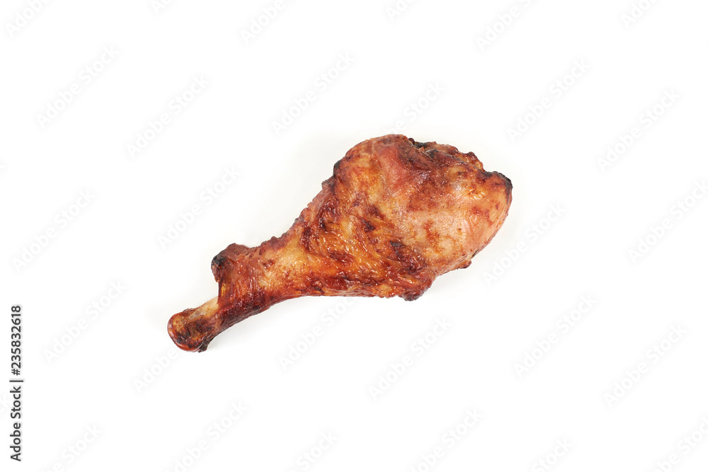 roasted turkey leg isolated on white background. roasted turkey leg isolated on white background.