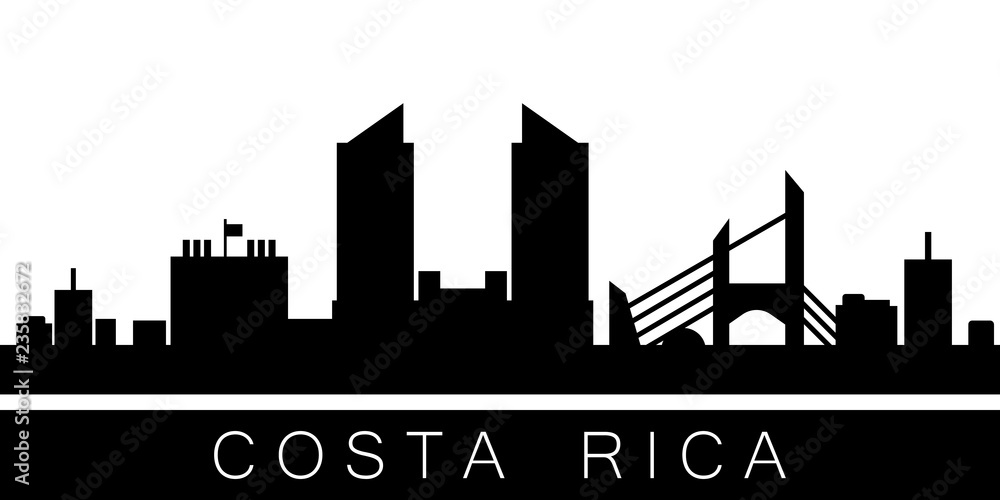 Costa Rica detailed skyline. Vector postcard illustration