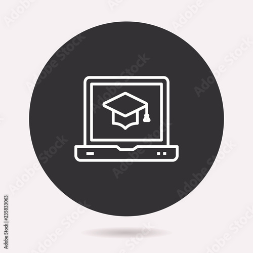 E-learning distance education - vector icon. Illustration isolated. Simple pictogram.