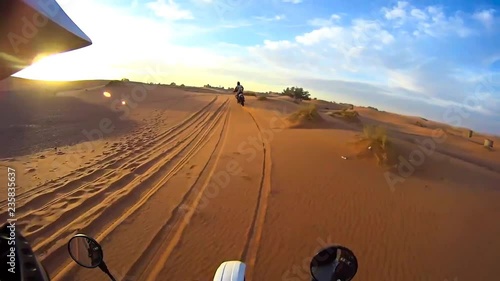 Racing in the arid landscape of the Moroccan Desert, this view from the bikers perspective will leave you wanting to travel to this beautiful African Country.