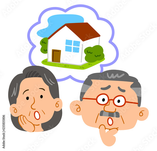 住宅について悩む中高年の夫婦　相談　顔　表情
