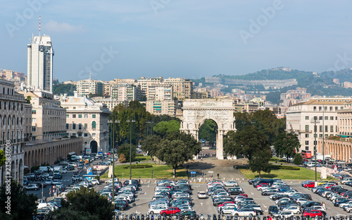 Genoa city view, travel europe shots, Italy in october