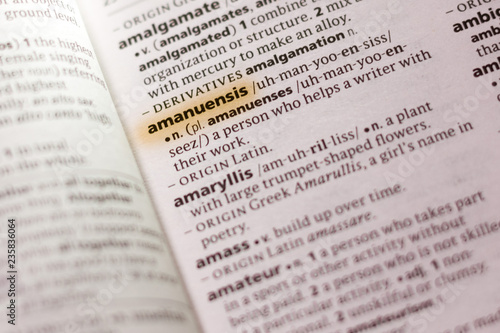 The word or phrase Amanuensis in a dictionary.