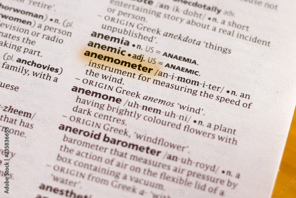 The word or phrase Anemometer in a dictionary. The word or phrase Anemometer in a dictionary.