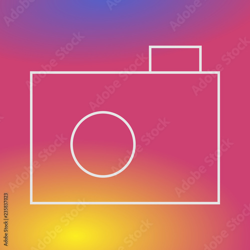 Photo camera icon for social media community sharing message