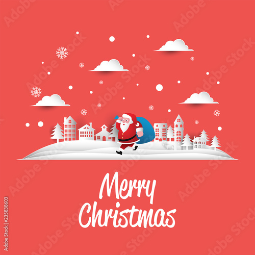 Wallpaper Mural simple paper art christmas greeting card Torontodigital.ca