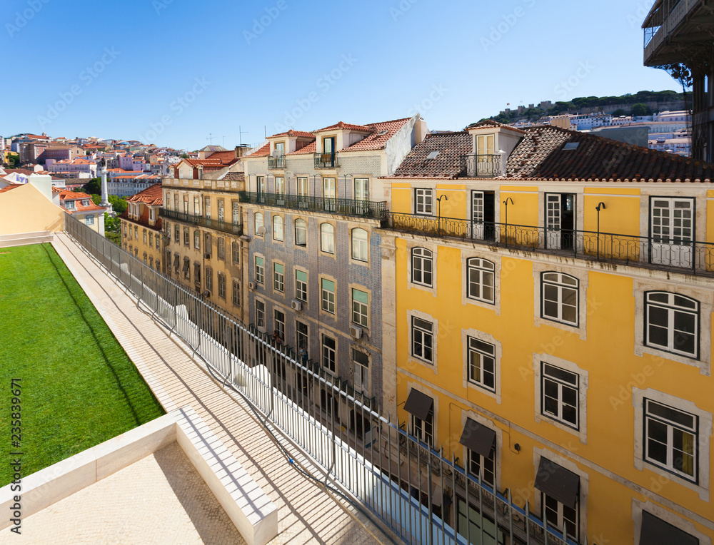 Street in the city center in Lisbon, Portugal