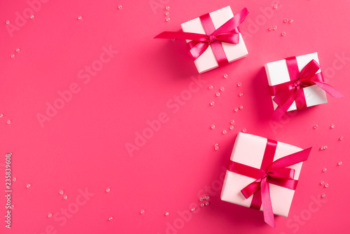 Valentines day background with gift boxes