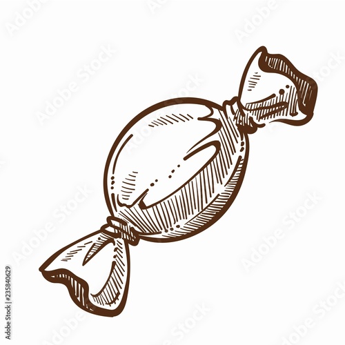 Candy wrapped in paper wrapping bonbon isolated icon