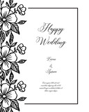 Wedding ornament concept with floral hand draw vector art