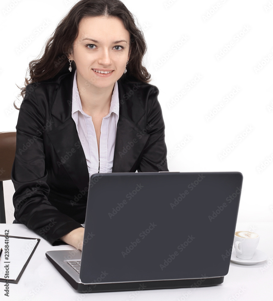 business woman working on laptop,sitting at her Desk business woman working on laptop,sitting at her Desk