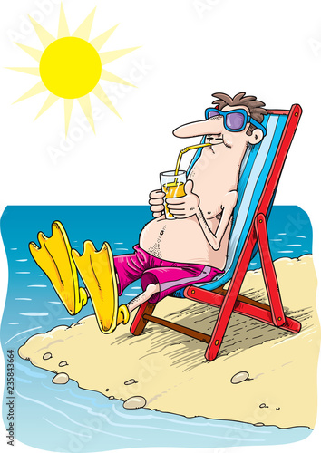 Man lies on a sun lounger