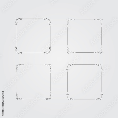 Set of vintage frames. Vect...