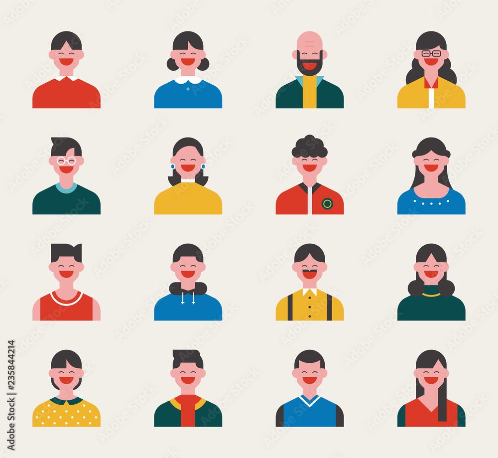 default picture faces set. flat design style vector graphic illustration. default picture faces set. flat design style vector graphic illustration.