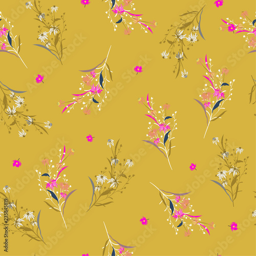 Trendy Beautiful summer bright garden Floral pattern in the many kind of flowers. Tropical botanical For fashion prints.