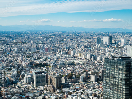 Tokyo cityscape as seen from the Tokyo Metropolitan Government Building in Shinjuku photo