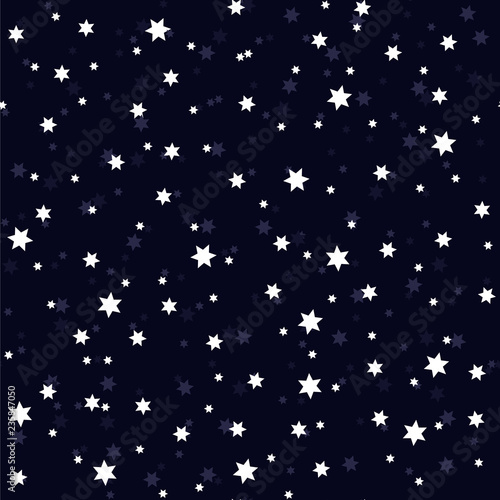 Seamless vector pattern with stars on navy blue