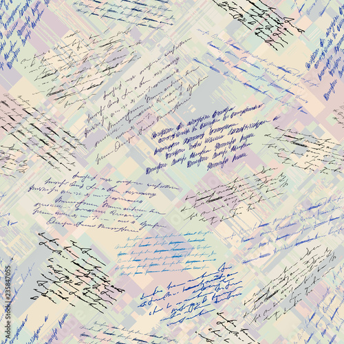 Vintage inscriptions pattern. Seamless background. Vector image.