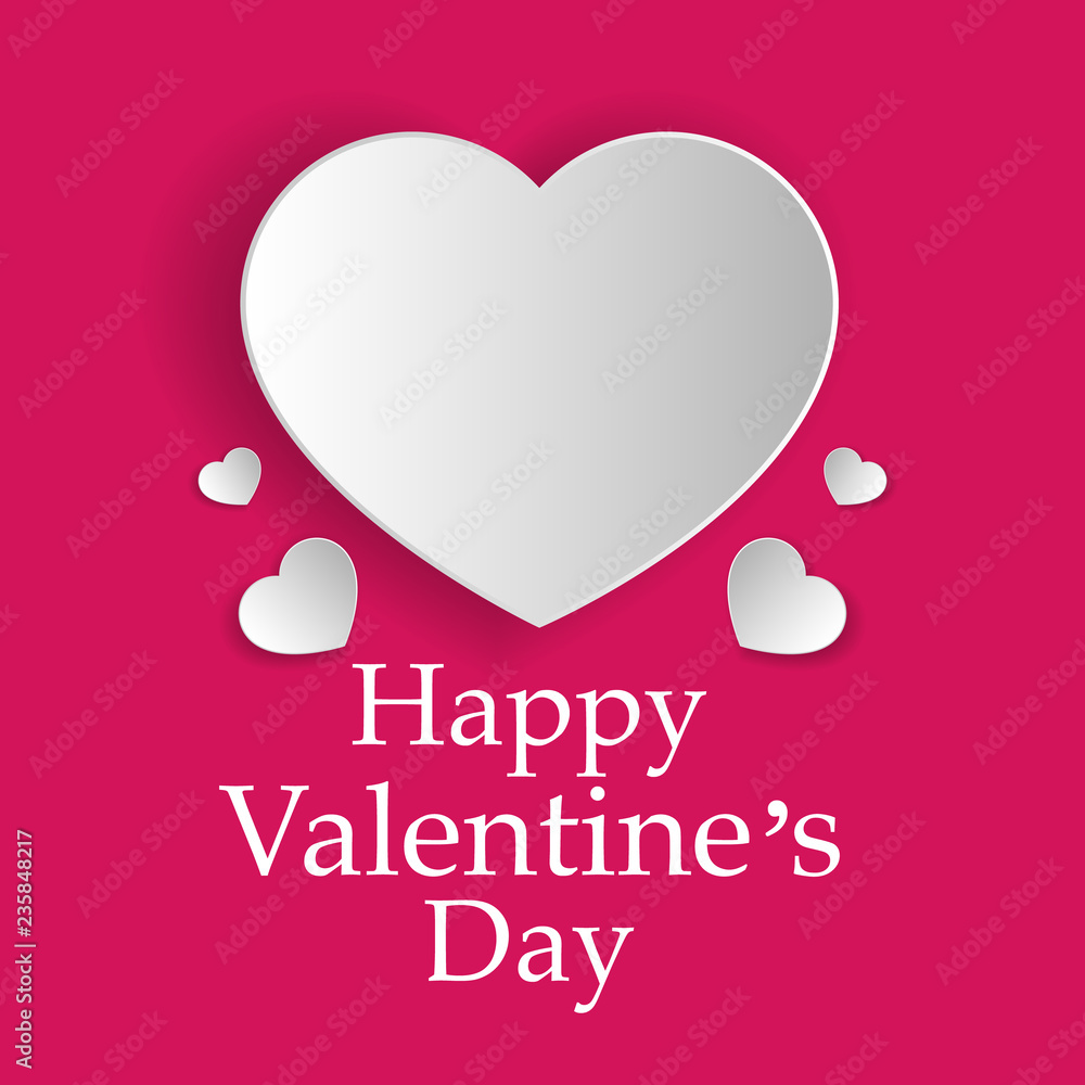 Valentine's Day card with heart, vector illustration Valentine's Day card with heart, vector illustration