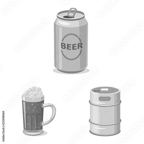 Isolated object of pub and bar symbol. Set of pub and interior stock vector illustration.