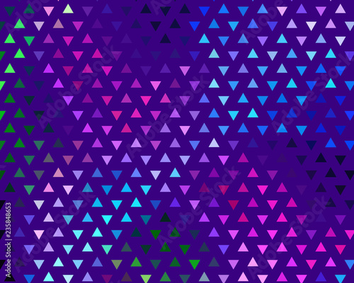 Bright dynamic background with wavy lines of circles, dots. Rounds of different scale neon color. Vector illustration.