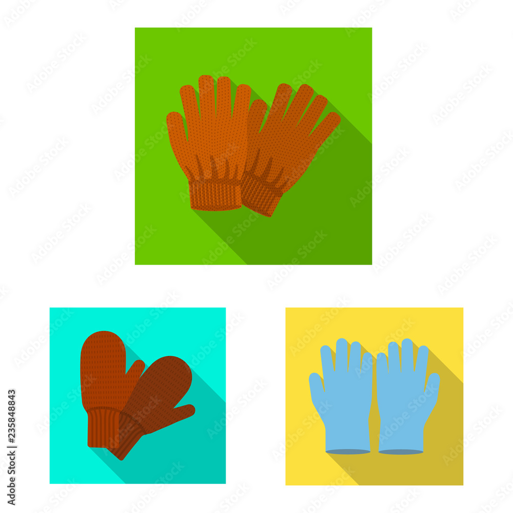 Fototapeta premium Vector design of glove and winter icon. Set of glove and equipment vector icon for stock.