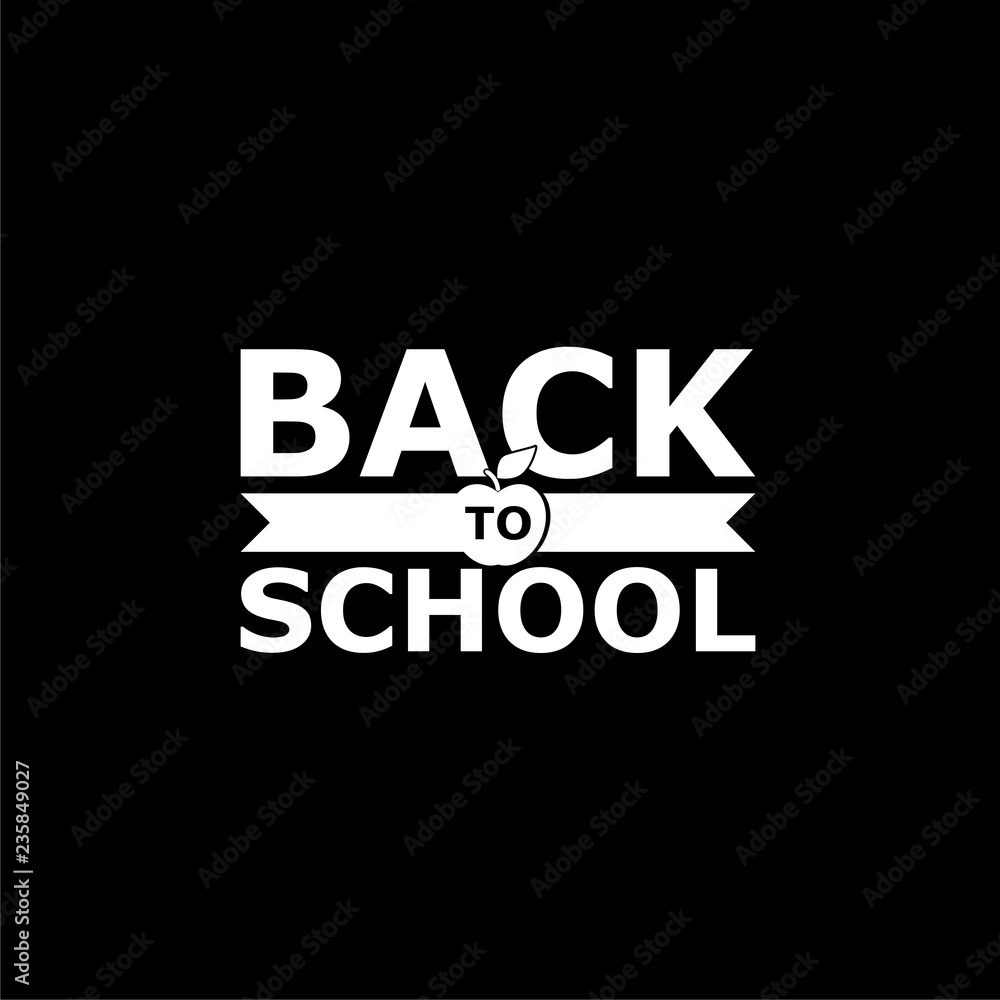 Back to school logo, Back to school icon on dark background