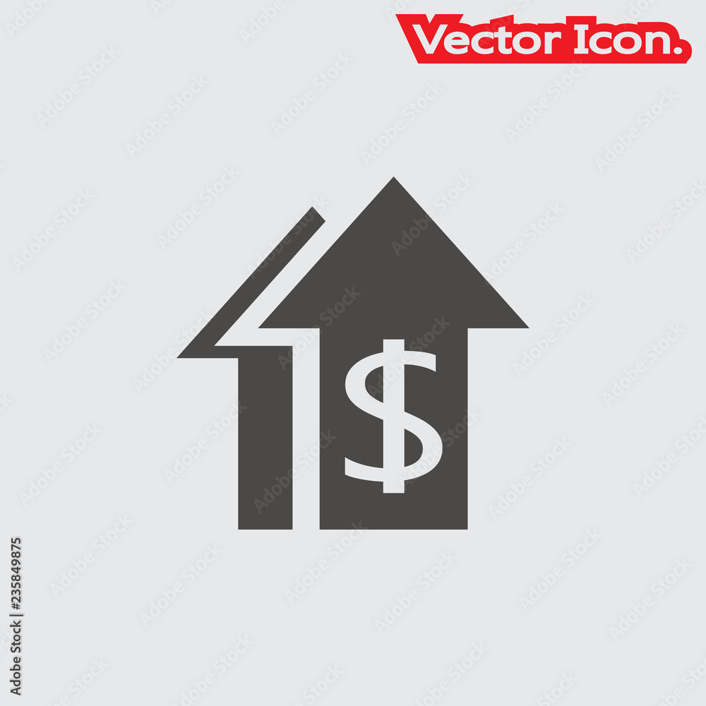 Dollar Growth icon isolated sign symbol and flat style for app, web and digital design. Vector illustration. Dollar Growth icon isolated sign symbol and flat style for app, web and digital design. Vector illustration.