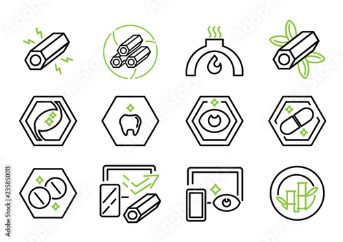 active charcoal line icon