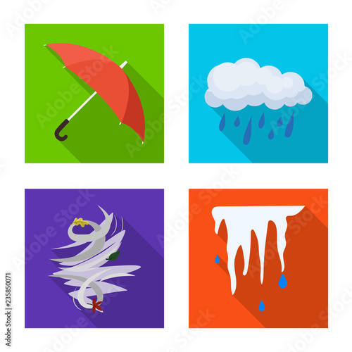 Isolated object of weather and climate logo. Collection of weather and cloud vector icon for stock.