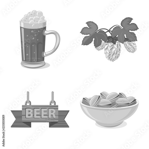 Isolated object of pub and bar symbol. Set of pub and interior stock symbol for web.