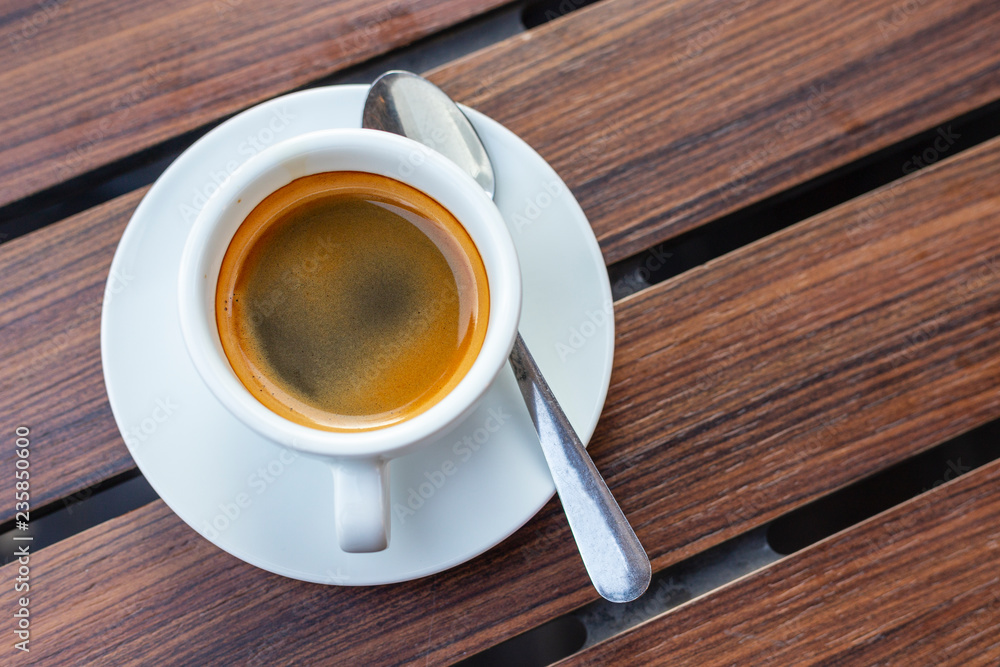 Hot coffee on wood background. Hot coffee on wood background.