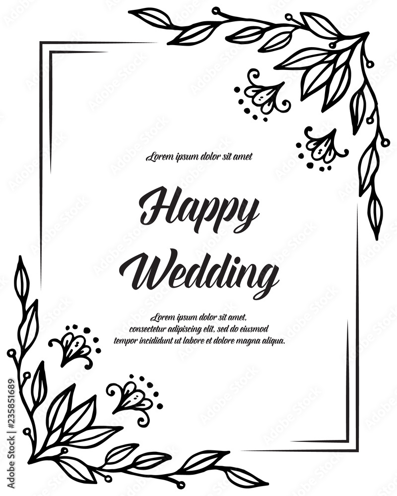 Obraz premium Floral Wedding Invitation elegant invite hand draw