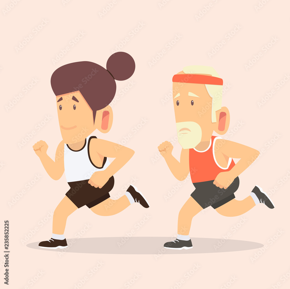 man and woman attractive jogging man and woman attractive jogging