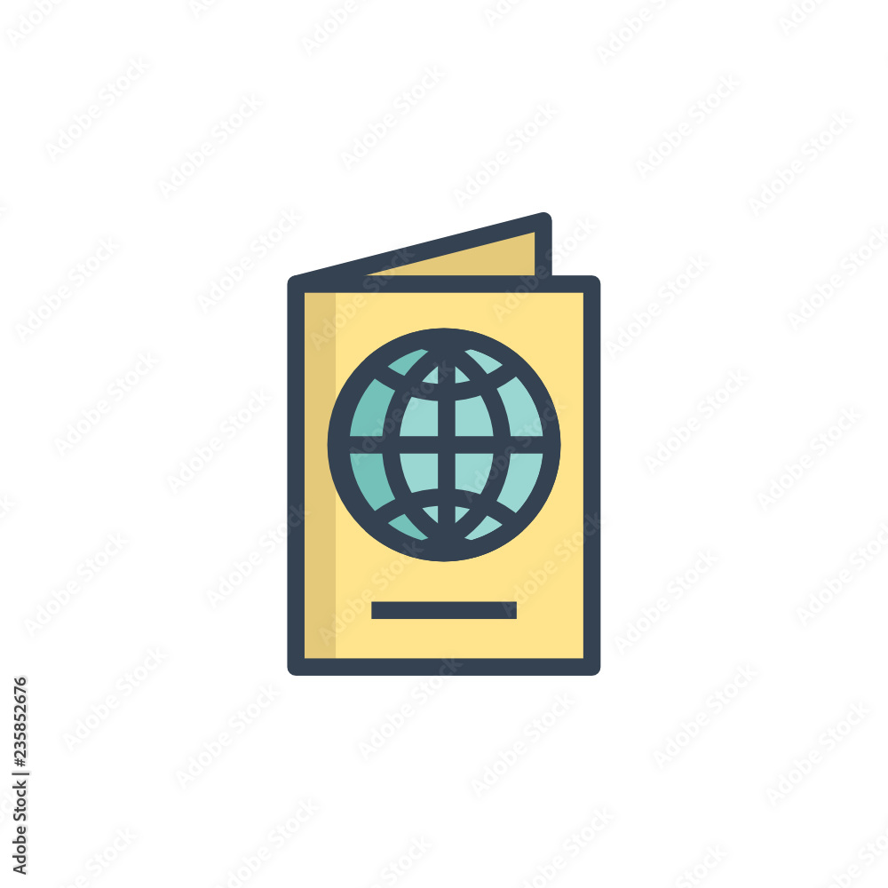 passport icon vector with fill outline style. holiday icon passport icon vector with fill outline style. holiday icon