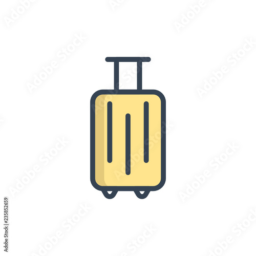luggage icon vector with fill outline style. holiday icon