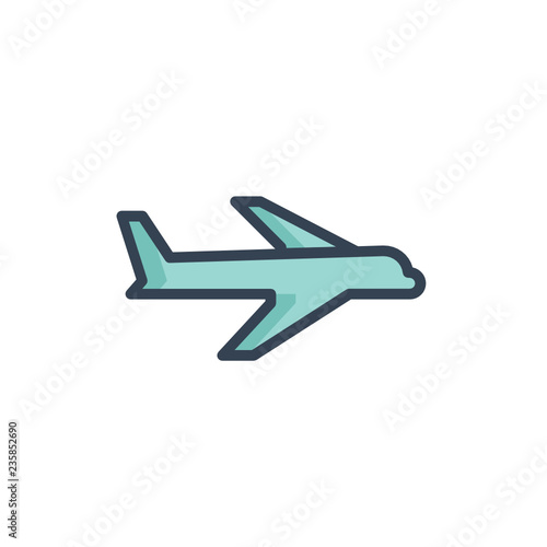 air plane icon vector with fill outline style. holiday icon