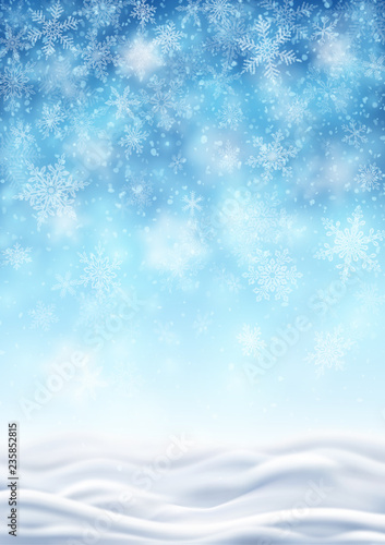Background with Snow and Landscape