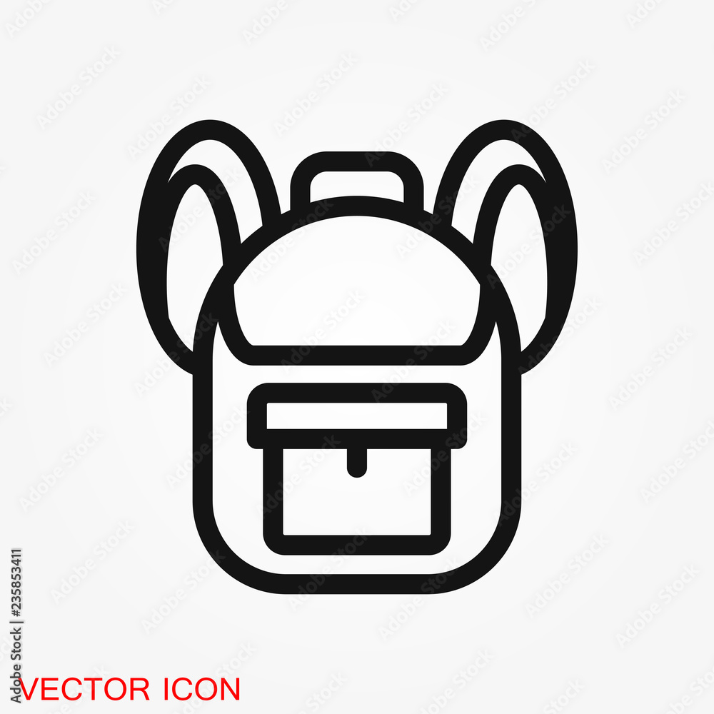 Backpack solid icon. Luggage symbol design, designed for web and app. Eps 10 Backpack solid icon. Luggage symbol design, designed for web and app. Eps 10