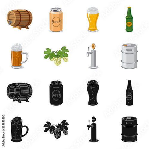 Isolated object of pub and bar sign. Collection of pub and interior stock symbol for web.