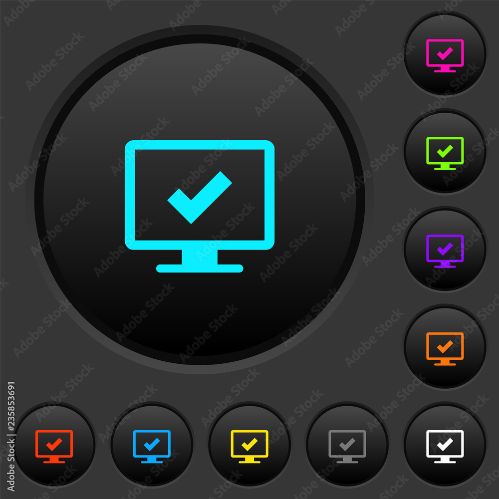 Accept display settings dark push buttons with color icons Accept display settings dark push buttons with color icons
