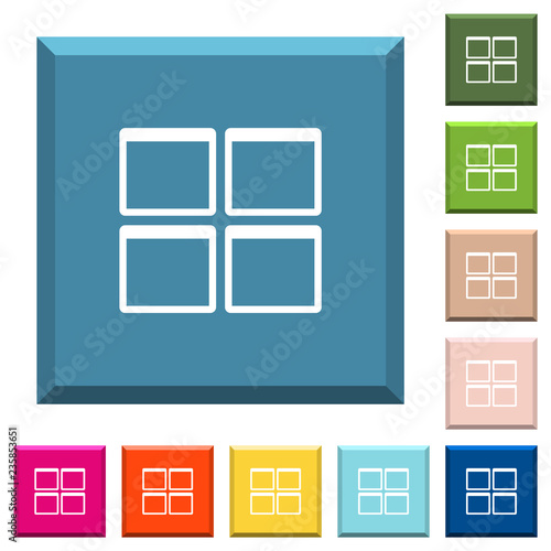 Admin dashboard panels white icons on edged square buttons