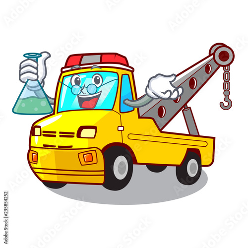 Professor truck tow the vehicle with mascot