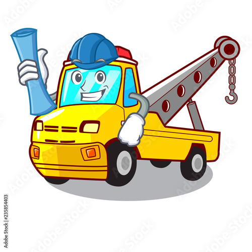 Architect truck tow the vehicle with mascot photo