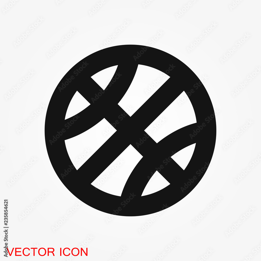 Basketball icon vector in trendy flat style isolated on background Basketball icon vector in trendy flat style isolated on background