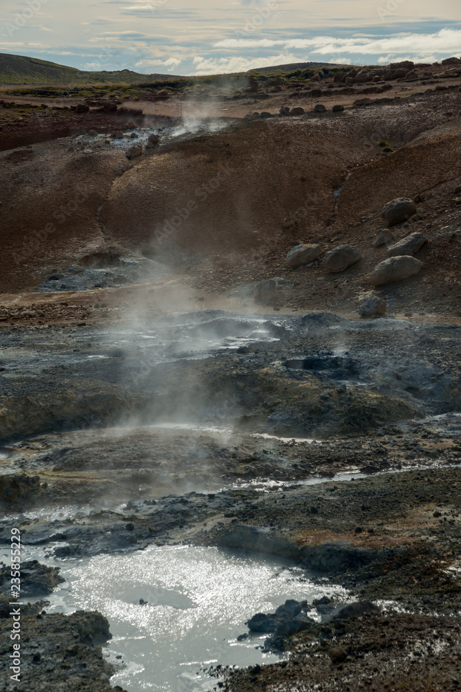Geothermal area with mud volcano Geothermal area with mud volcano