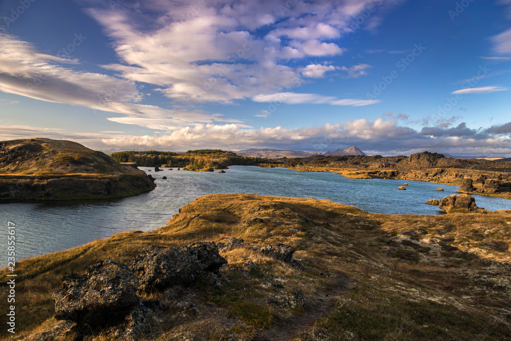 Iceland landscape _ Myvatn lake