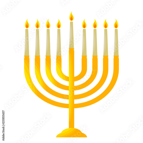 Traditional Hanukkah candelabrum, Chanukiah, menorah photo