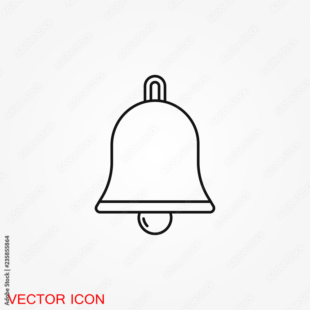 Bell Icon vector in trendy flat style isolated on background. Bell Icon vector in trendy flat style isolated on background.