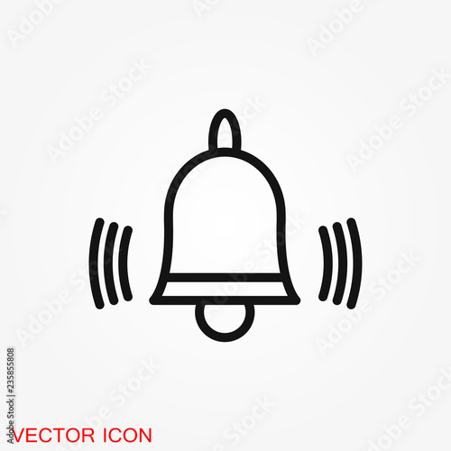 Bell Icon vector in trendy flat style isolated on background.